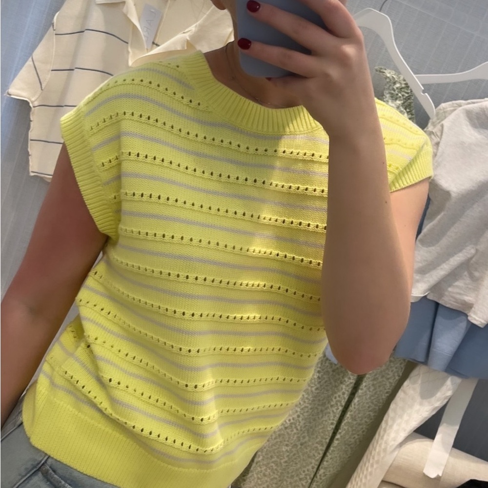 525 America Bianca Crew Neck Stripe Vest In Margarita Multi- worn once!
